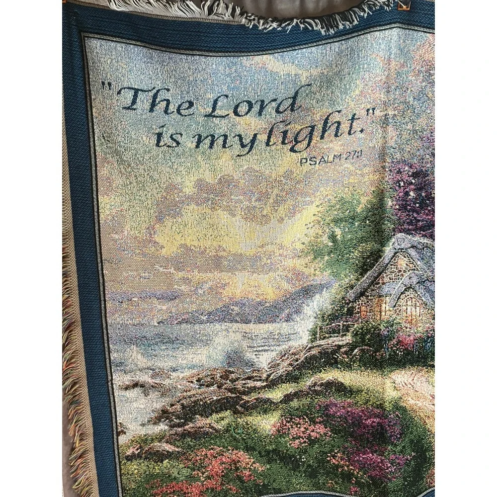 Thomas Kinkade The Lord Is My Light Afghan‎ Throw Blanket Psalm 27:1 56x47